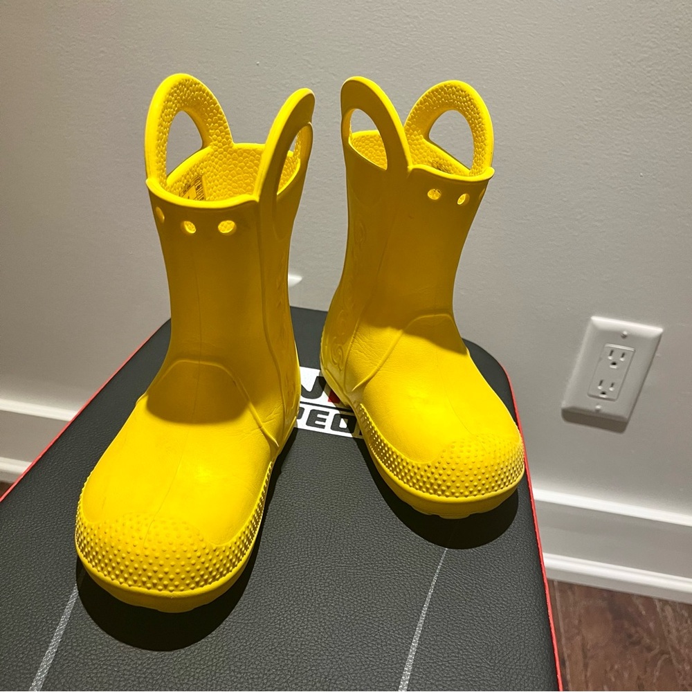 CROCS Kids Yellow Handle-it Rain Boots